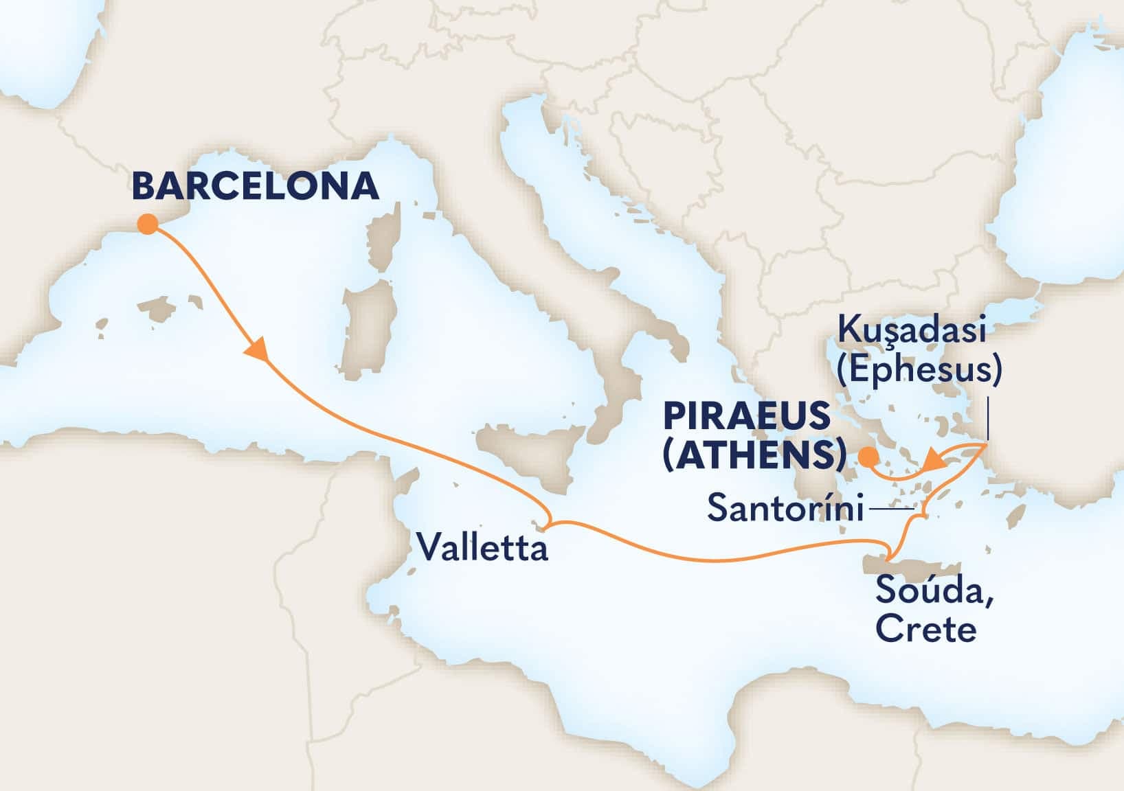 7 nights Mediterranean cruise on Oosterdam
from ๐ช๐ธ Barcelona to ๐ฌ๐ท Athens