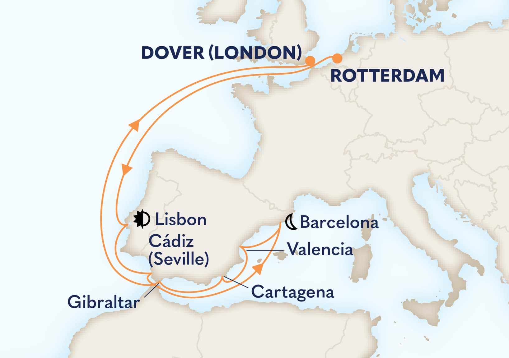 14 nights Mediterranean cruise on Nieuw Statendam
from ๐ณ๐ฑ Rotterdam to Dover (London), England, UK
