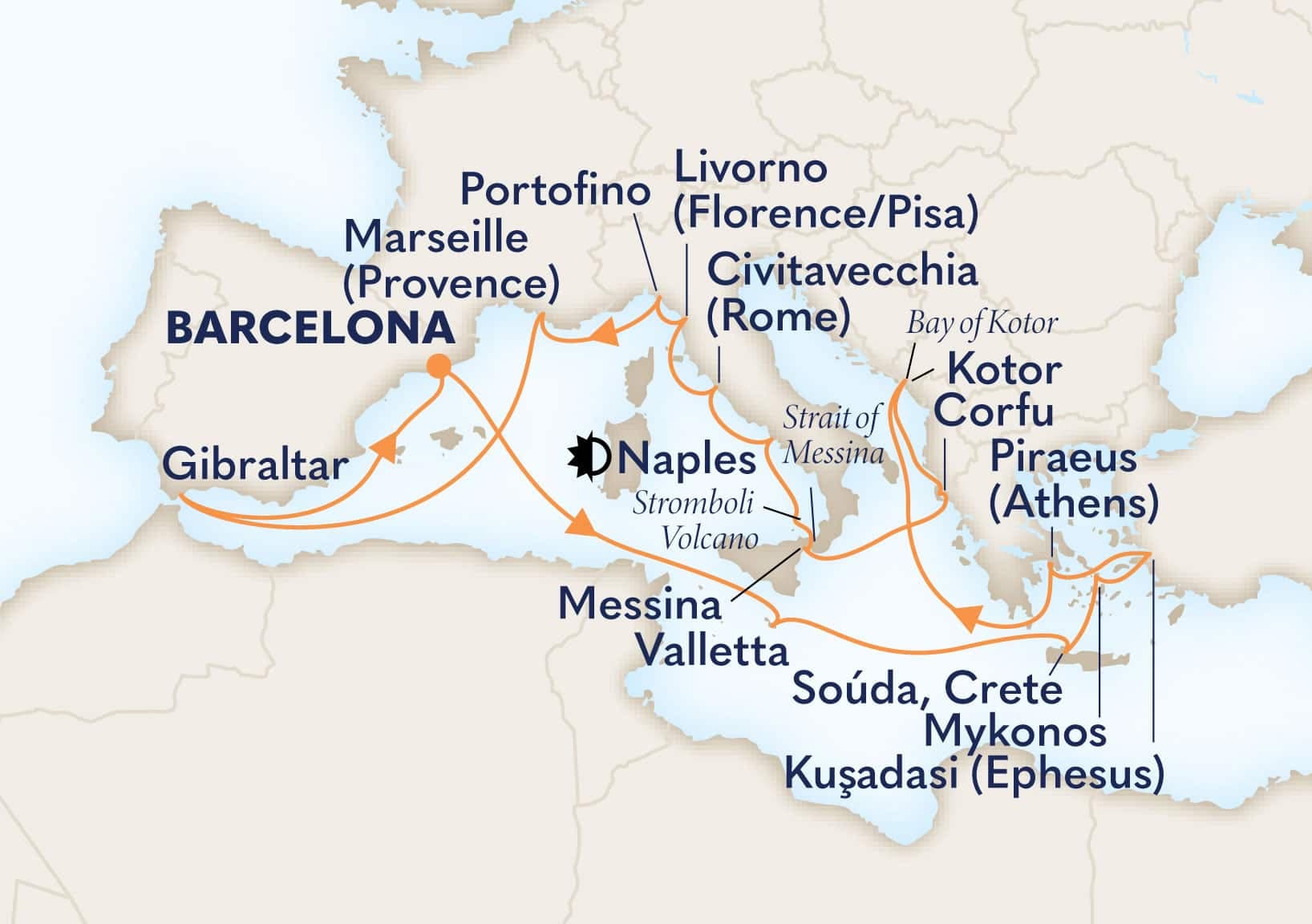 21 nights Mediterranean cruise on Oosterdam
from ๐ช๐ธ Barcelona