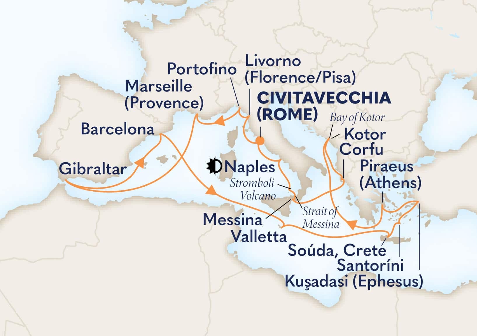 21 nights Mediterranean cruise on Oosterdam
from ๐ฎ๐น Civitavecchia