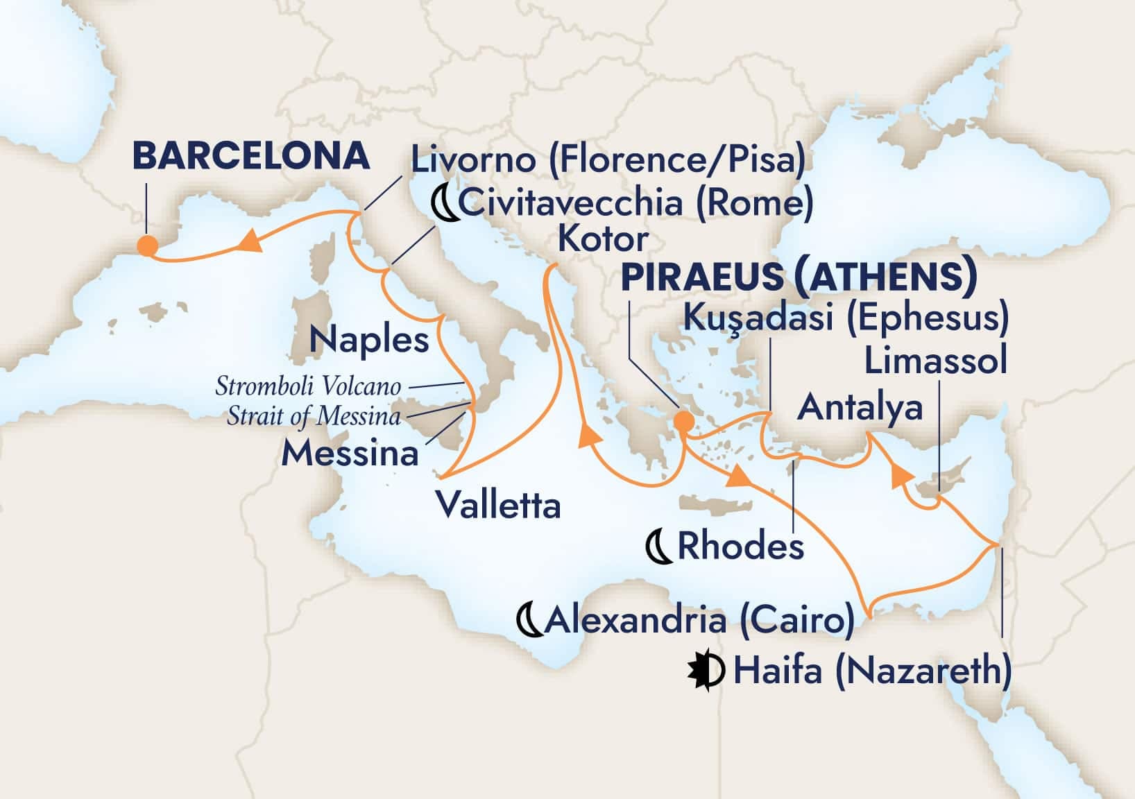 21 nights Mediterranean cruise on Rotterdam
from ๐ฌ๐ท Athens to ๐ช๐ธ Barcelona