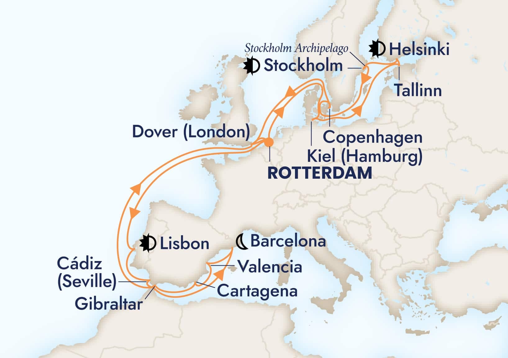 28 nights North European cruise on Nieuw Statendam
from ๐ณ๐ฑ Rotterdam