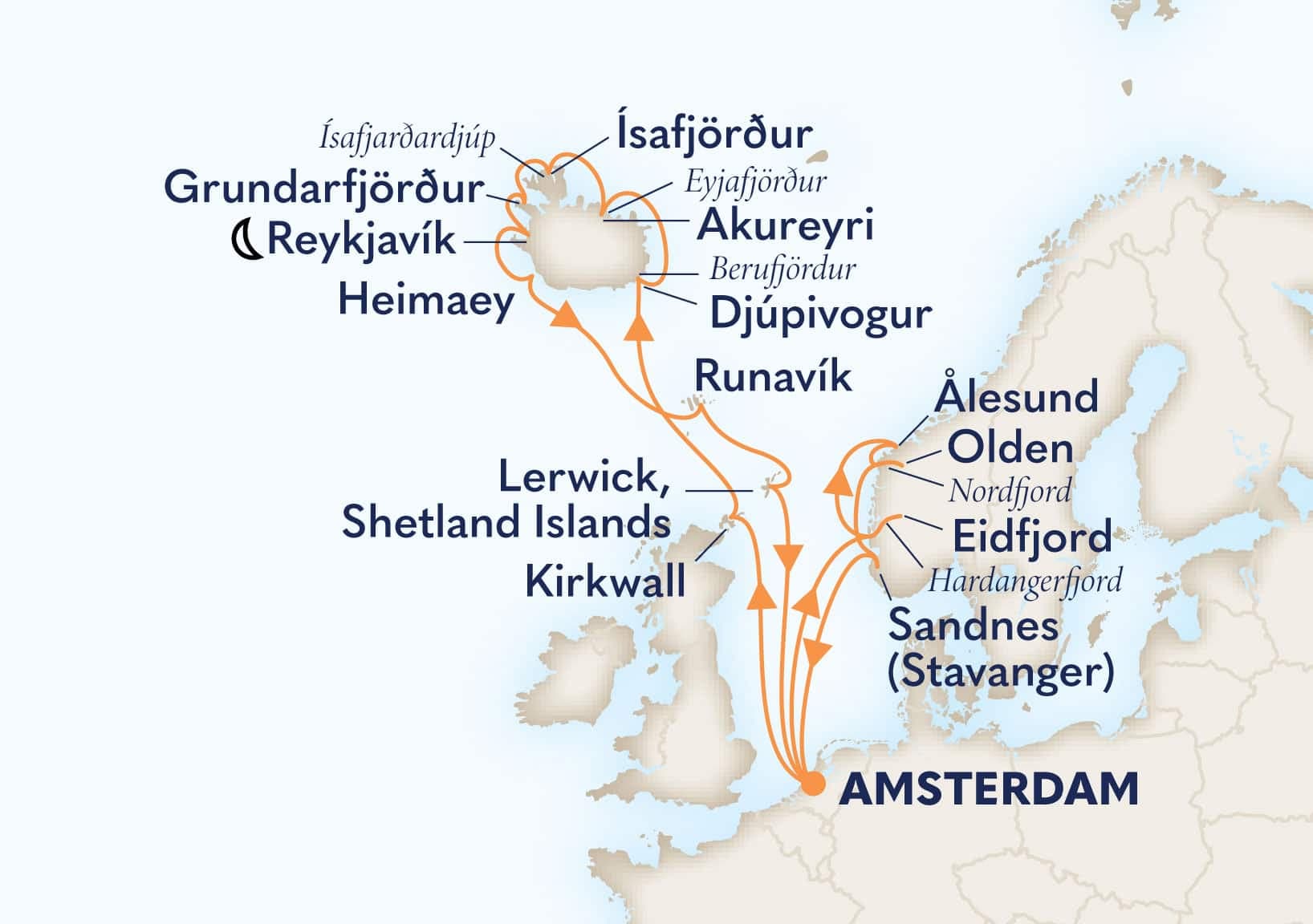 21 nights North European cruise on Zuiderdam
from ๐ณ๐ฑ Amsterdam
