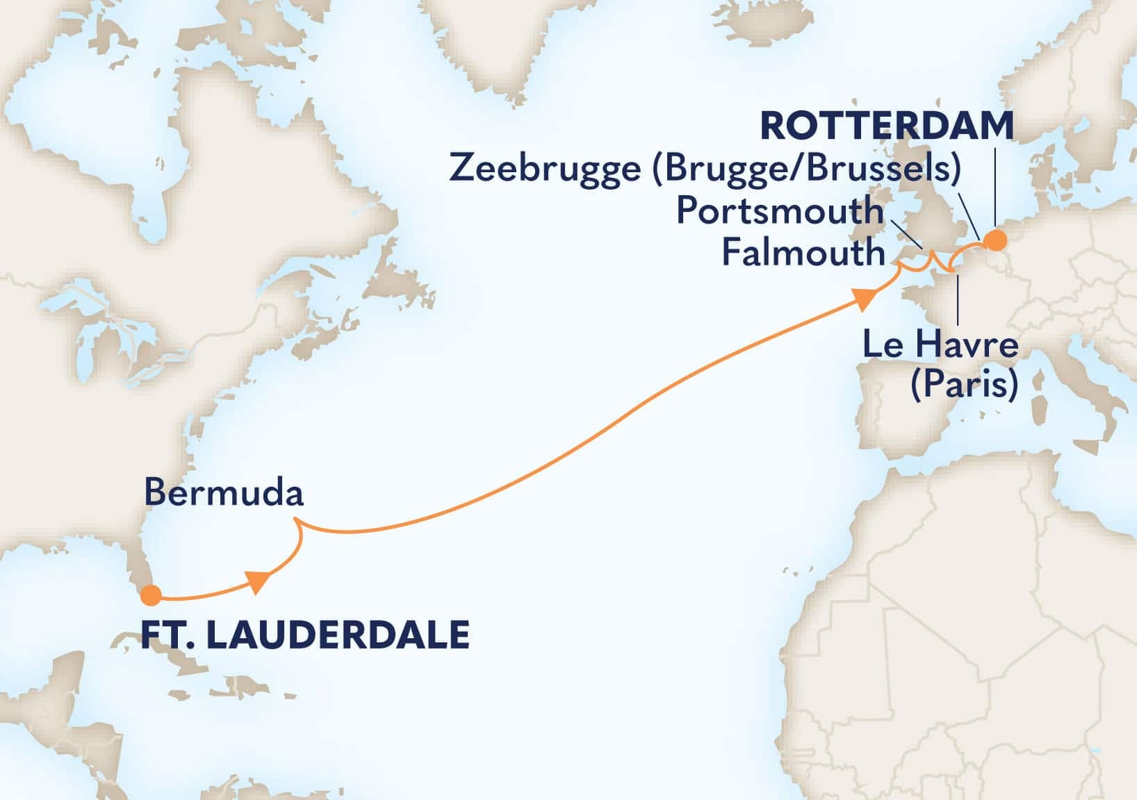 15 nights Mediterranean cruise on Rotterdam
from ๐บ๐ธ Fort Lauderdale to ๐ณ๐ฑ Rotterdam