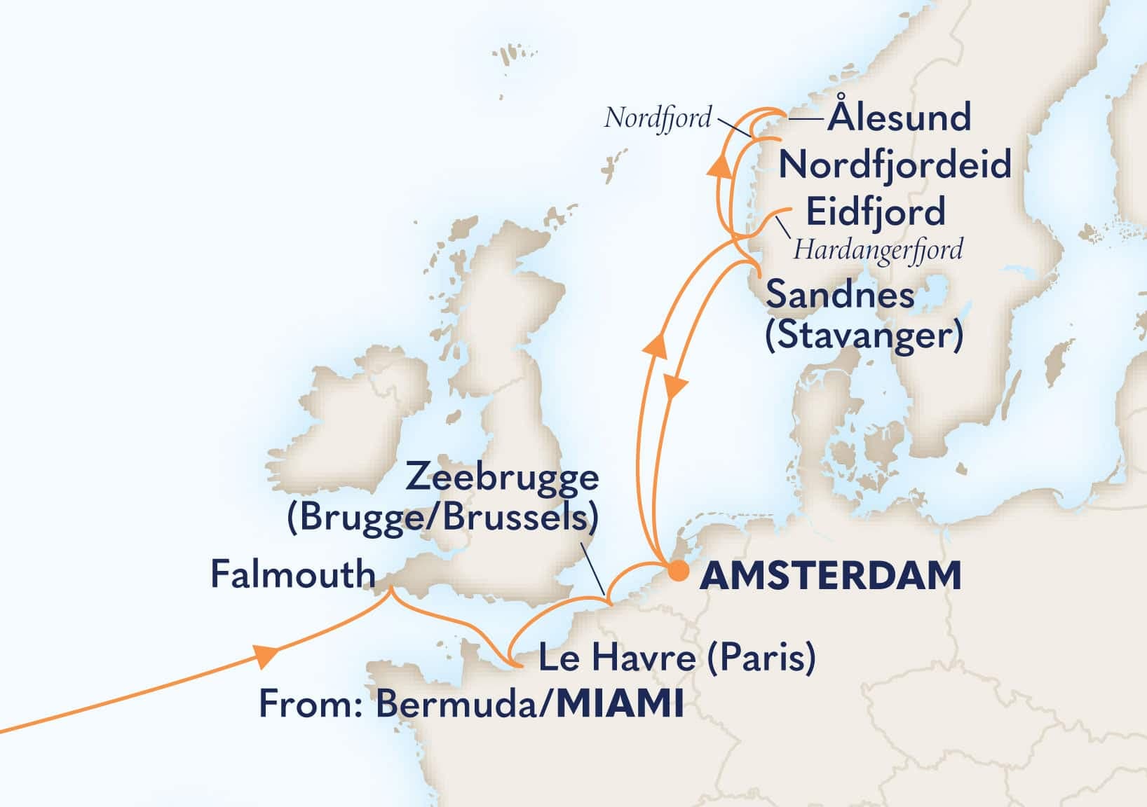 21 nights North European cruise on Zuiderdam
from 🇺🇸 Miami to 🇳🇱 Amsterdam