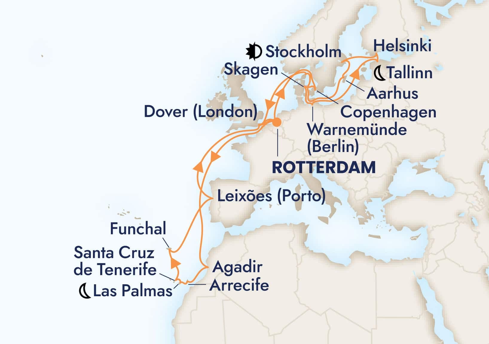 28 nights North European cruise on Nieuw Statendam
from ๐ณ๐ฑ Rotterdam