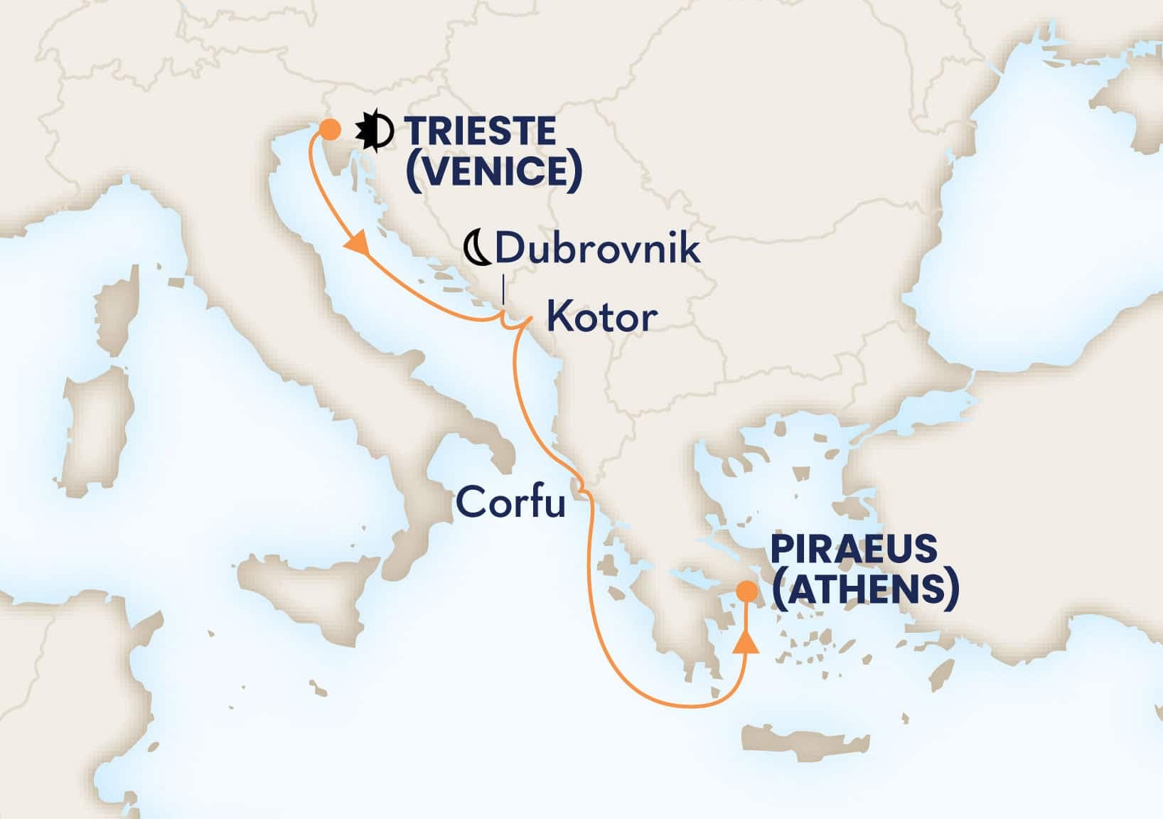 7 nights Mediterranean cruise on Rotterdam
from ๐ฎ๐น Trieste to ๐ฌ๐ท Athens