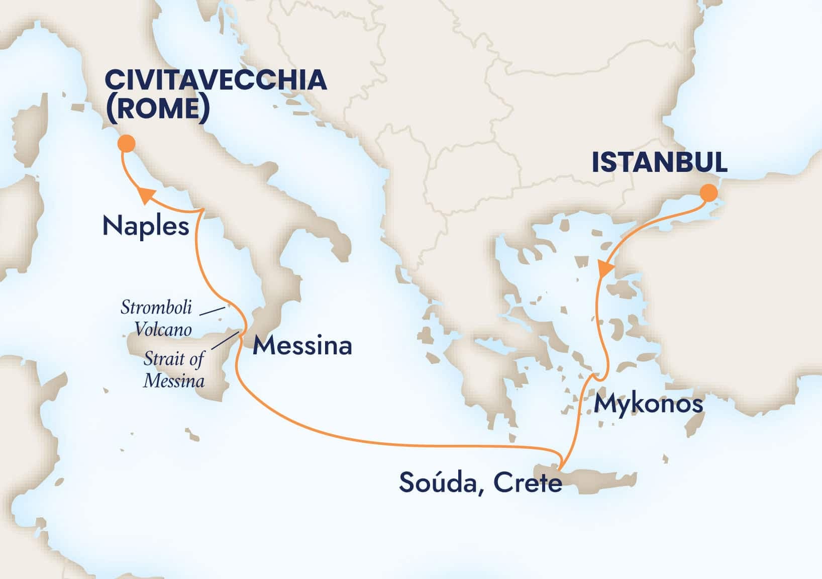 7 nights Mediterranean cruise on Rotterdam
from ๐น๐ท Istanbul to ๐ฎ๐น Civitavecchia