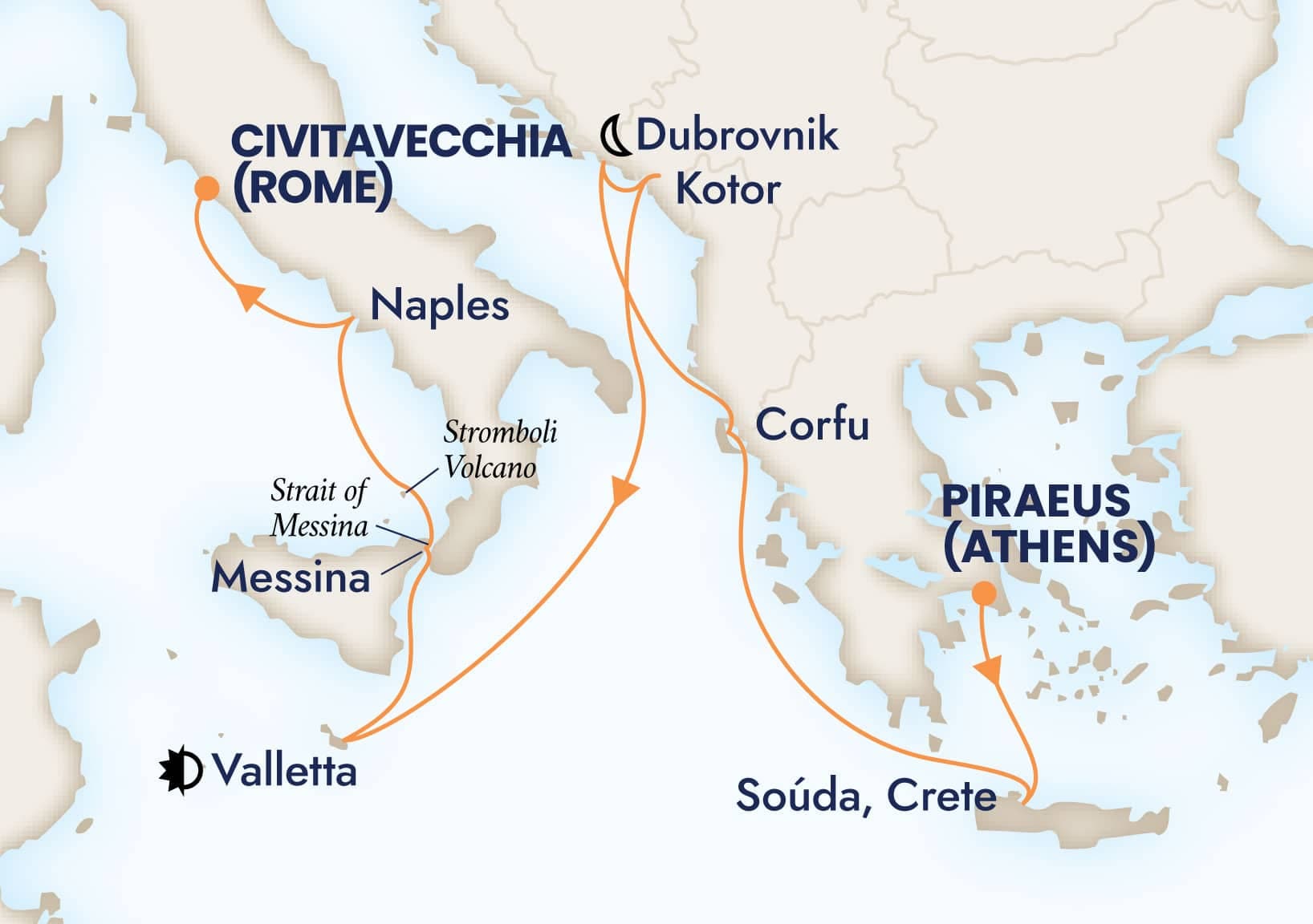 11 nights Mediterranean cruise on Nieuw Amsterdam
from ๐ฌ๐ท Athens to ๐ฎ๐น Civitavecchia