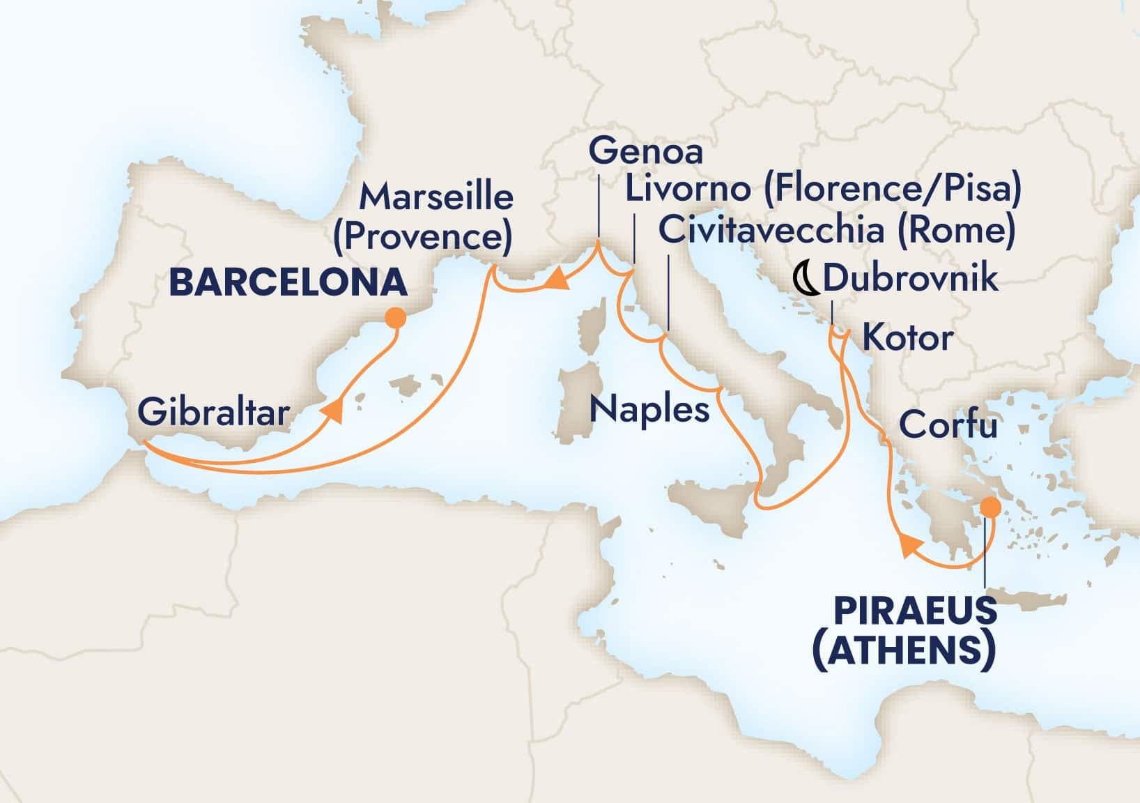 14 nights Mediterranean cruise on Nieuw Statendam
from ๐ฌ๐ท Athens to ๐ช๐ธ Barcelona