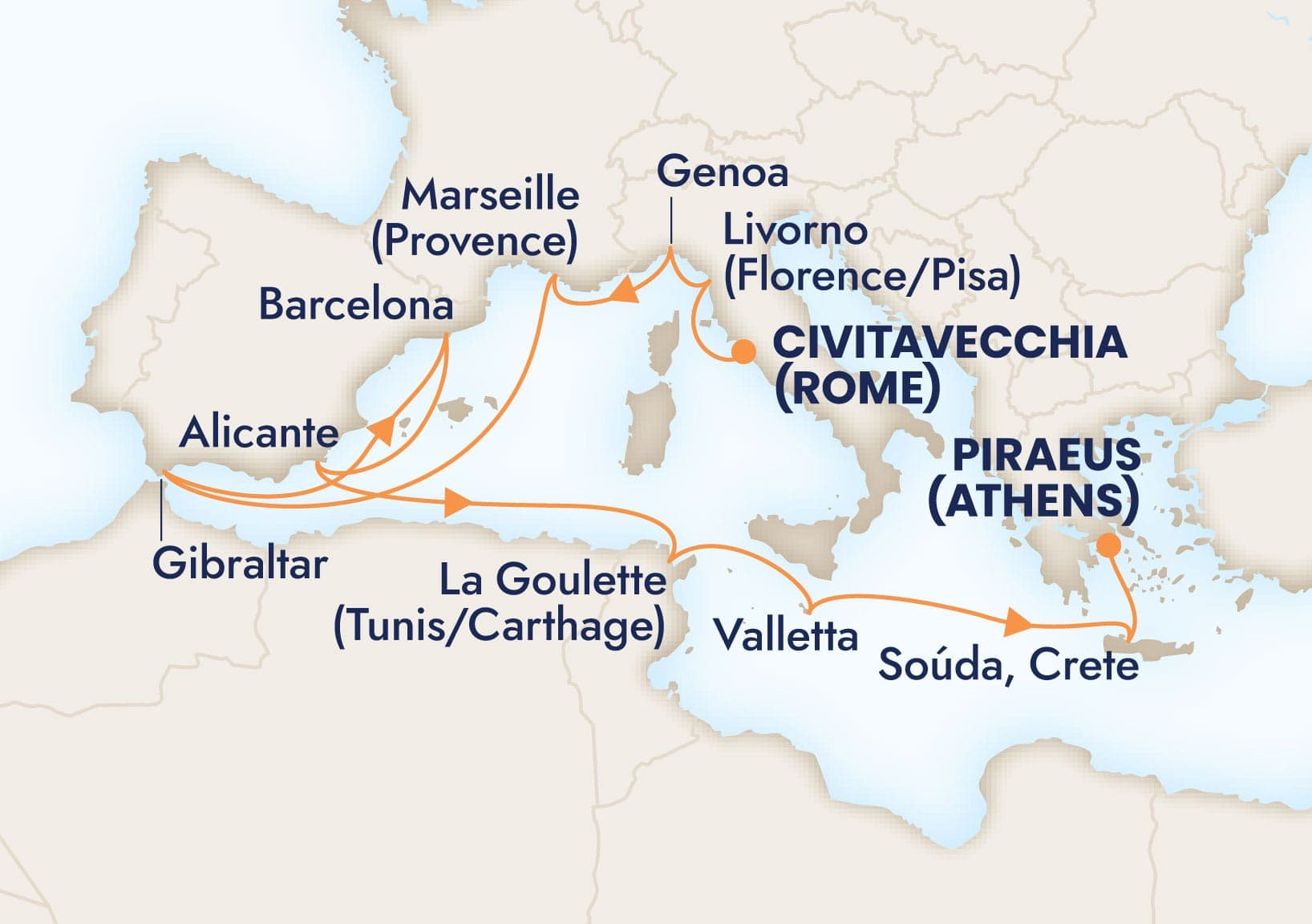 14 nights Mediterranean cruise on Nieuw Statendam
from Civitavecchia (Rome), Italy to ๐ฌ๐ท Athens
