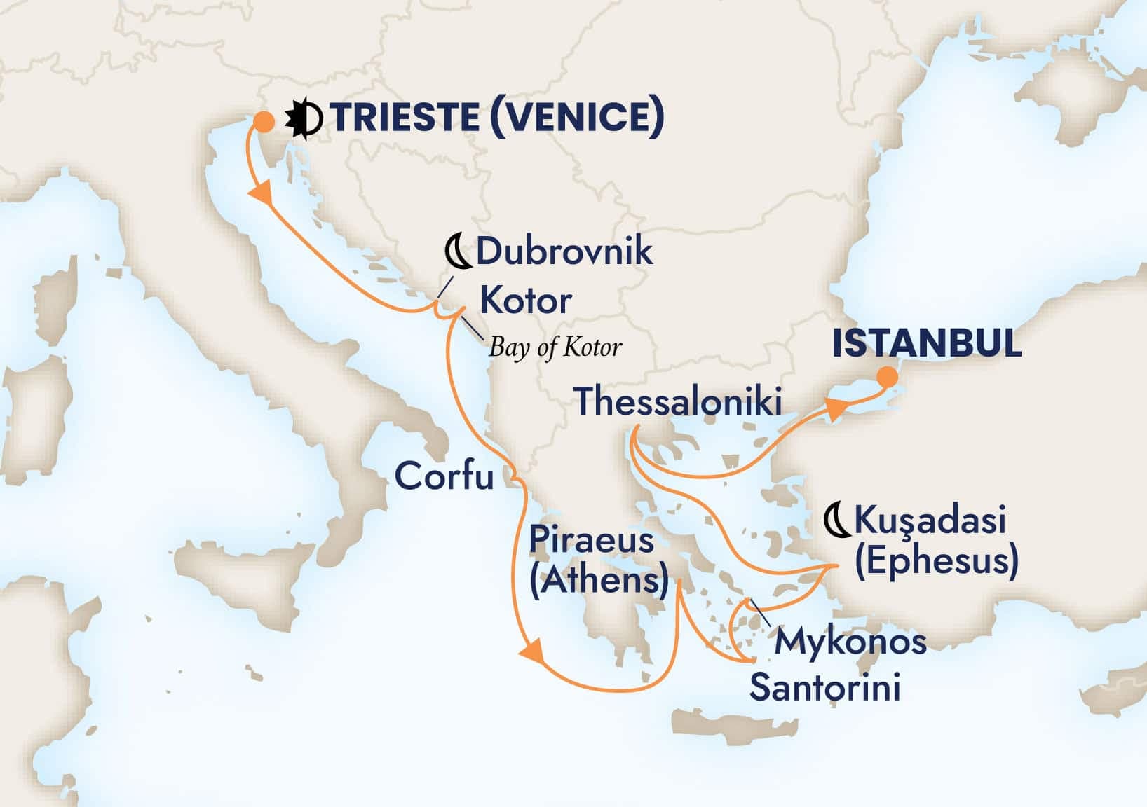 14 nights Mediterranean cruise on Rotterdam
from ๐ฎ๐น Trieste to ๐น๐ท Istanbul