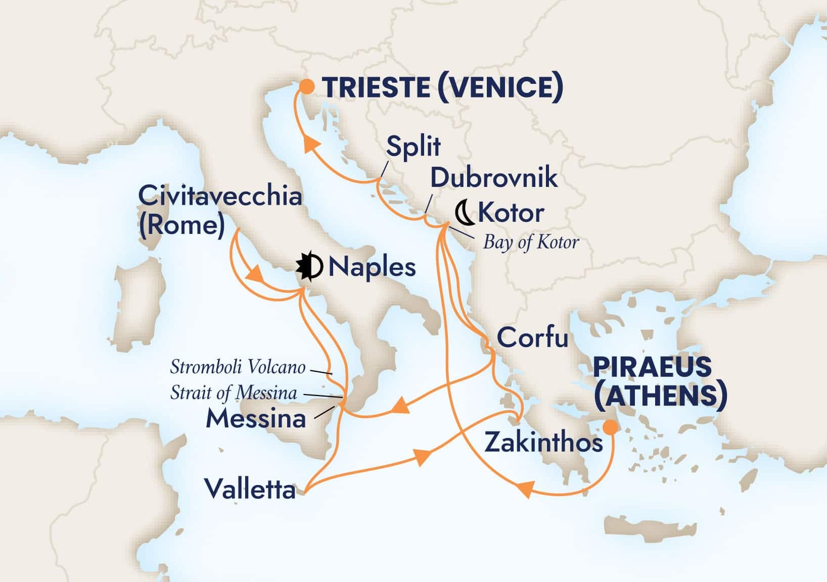 18 nights Mediterranean cruise on Nieuw Amsterdam
from ๐ฌ๐ท Athens to ๐ฎ๐น Trieste