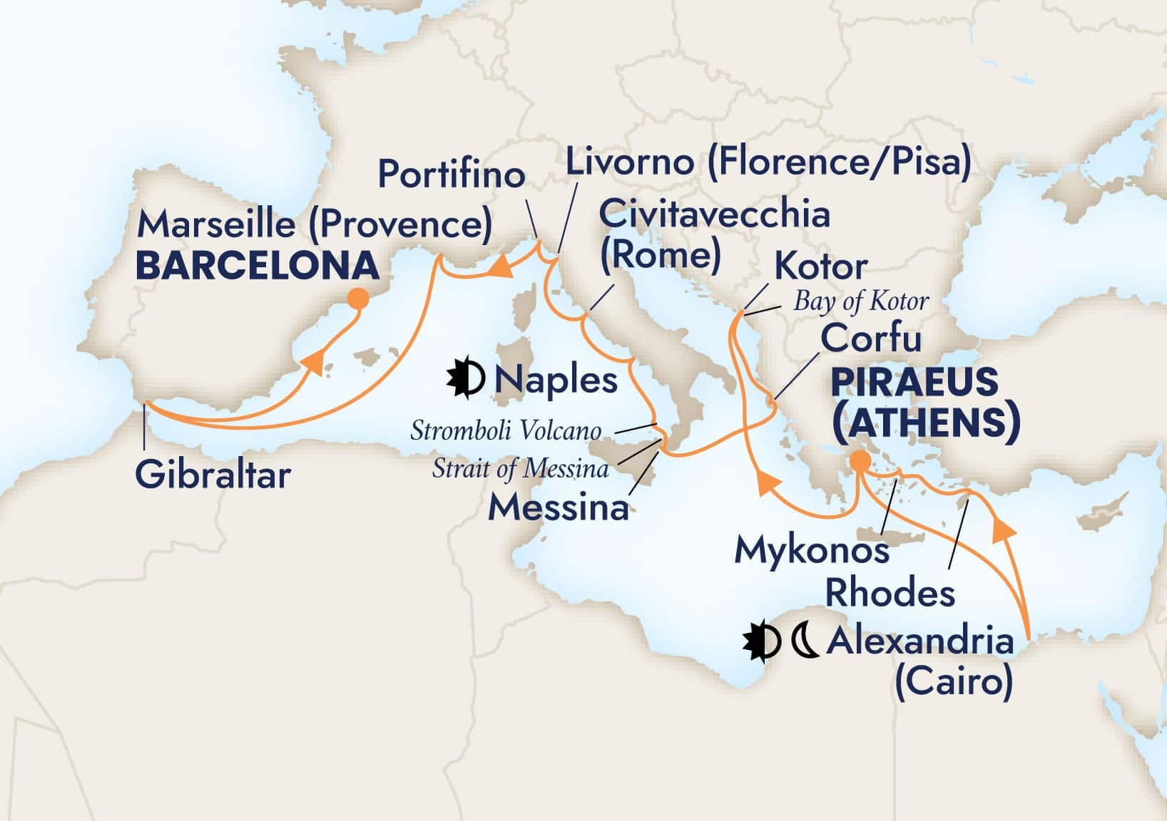 21 nights Mediterranean cruise on Nieuw Amsterdam
from ๐ฌ๐ท Athens to ๐ช๐ธ Barcelona