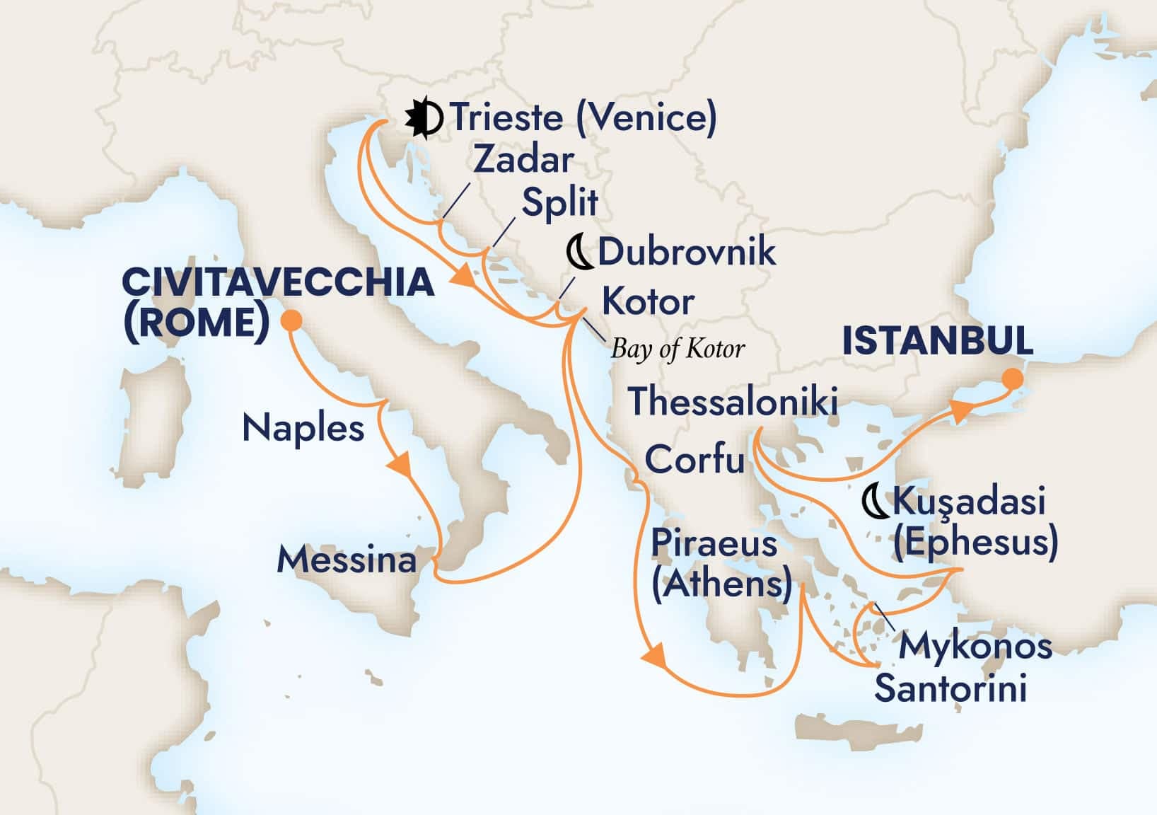 21 nights Mediterranean cruise on Rotterdam
from ๐ฎ๐น Civitavecchia to ๐น๐ท Istanbul