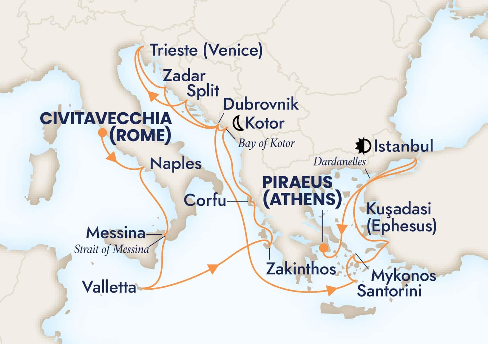 21 nights Mediterranean cruise on Nieuw Amsterdam
from Civitavecchia (Rome), Italy to ๐ฌ๐ท Athens