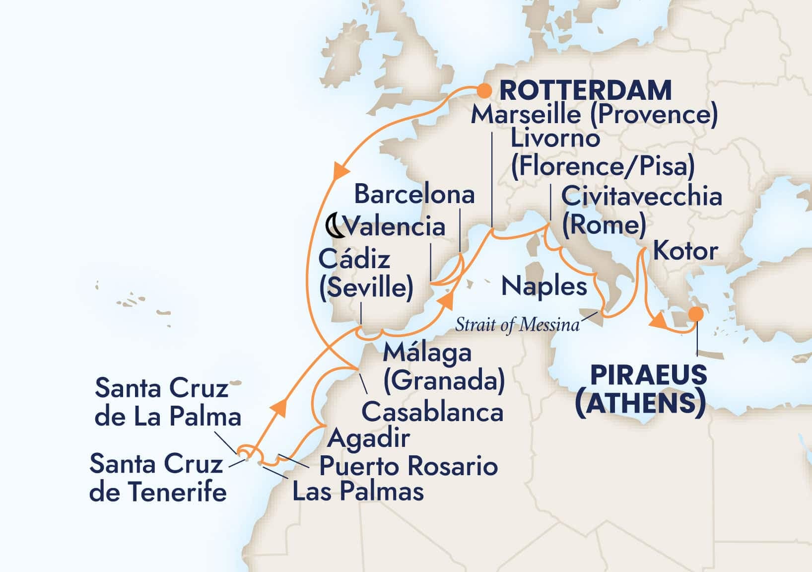 24 nights Mediterranean cruise on Nieuw Statendam
from ๐ณ๐ฑ Rotterdam to ๐ฌ๐ท Athens
