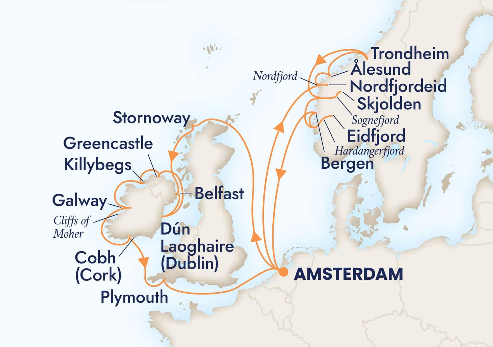 21 nights North European cruise on Zuiderdam
from ๐ณ๐ฑ Amsterdam