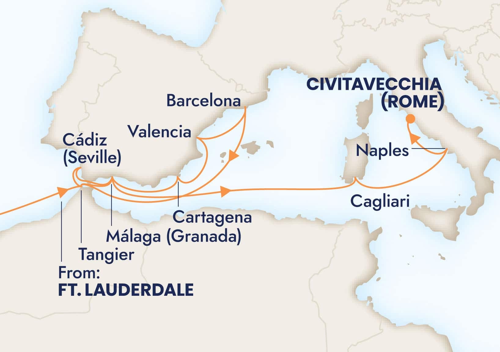 23 nights Mediterranean cruise on Zuiderdam
from ๐บ๐ธ Fort Lauderdale to ๐ฎ๐น Civitavecchia
