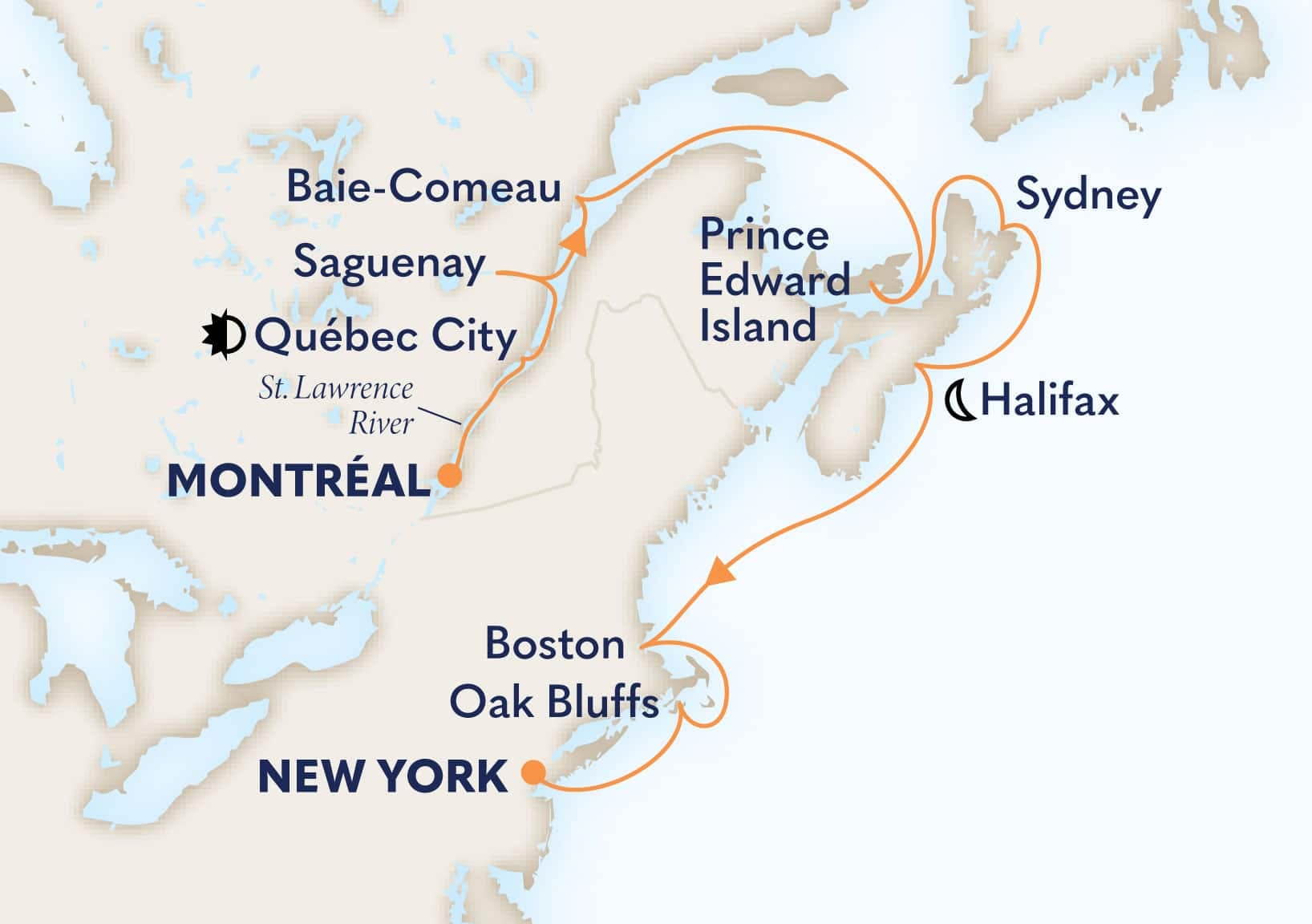 12 nights North East American cruise on Volendam
from Montreal, Quebec, Canada to ๐บ๐ธ New York