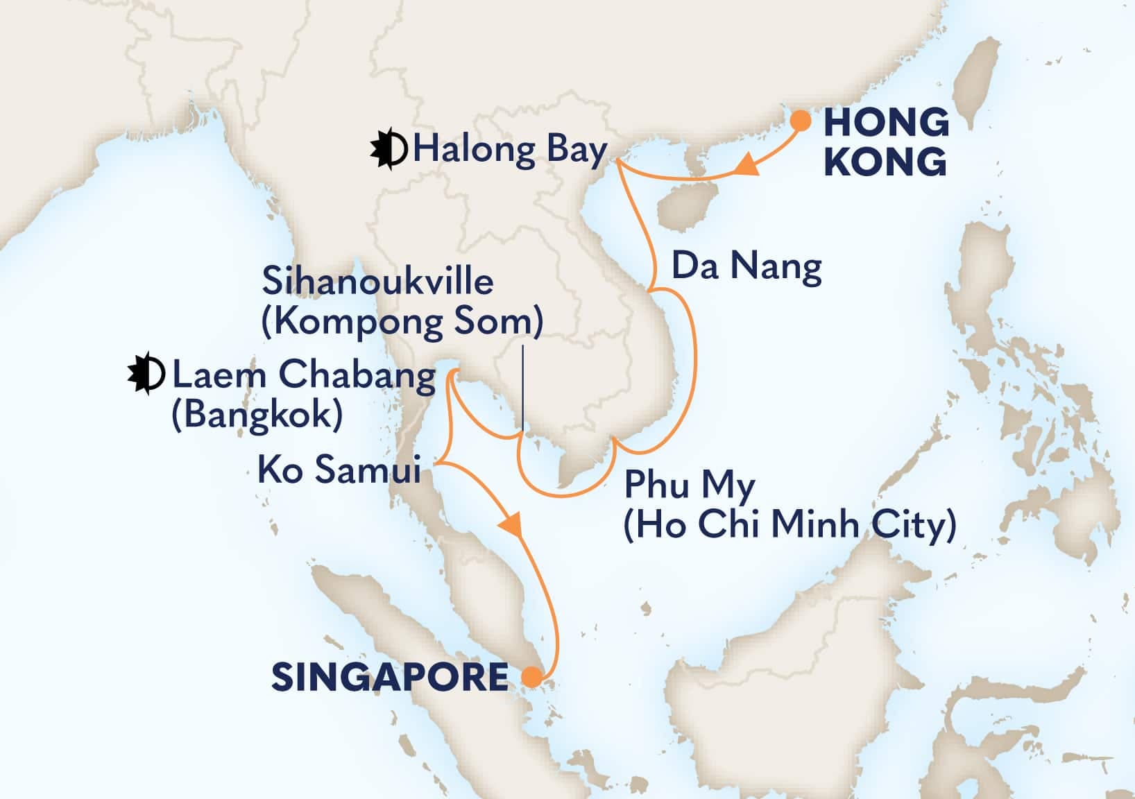 14 nights Asian cruise on Westerdam
from ๐ญ๐ฐ Hong Kong to ๐ธ๐ฌ Singapore