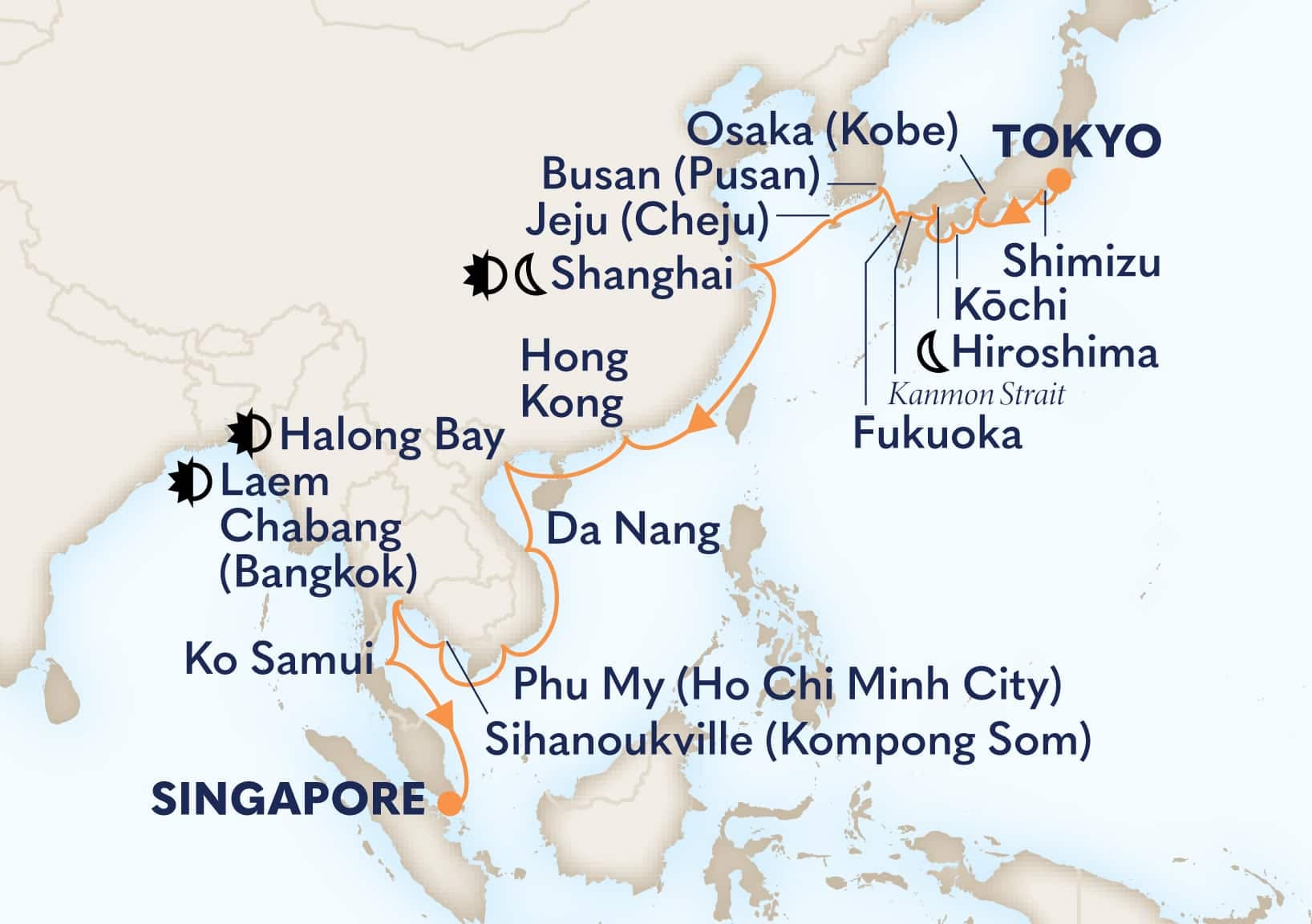 28 nights Asian cruise on Westerdam
from ๐ฏ๐ต Tokyo to ๐ธ๐ฌ Singapore