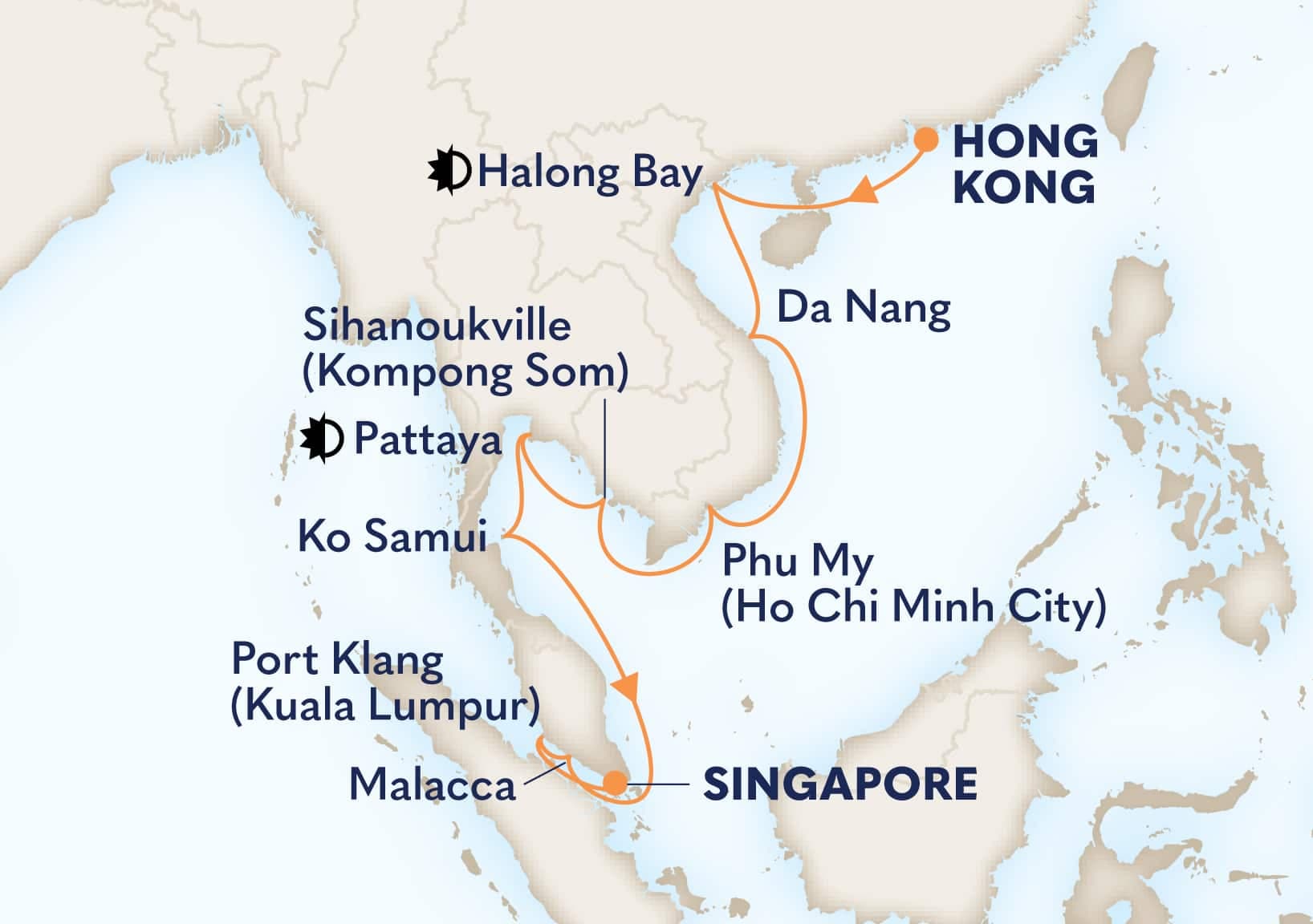 16 nights Asian cruise on Noordam
from ðŸ‡ðŸ‡° Hong Kong to 🇸🇬 Singapore
