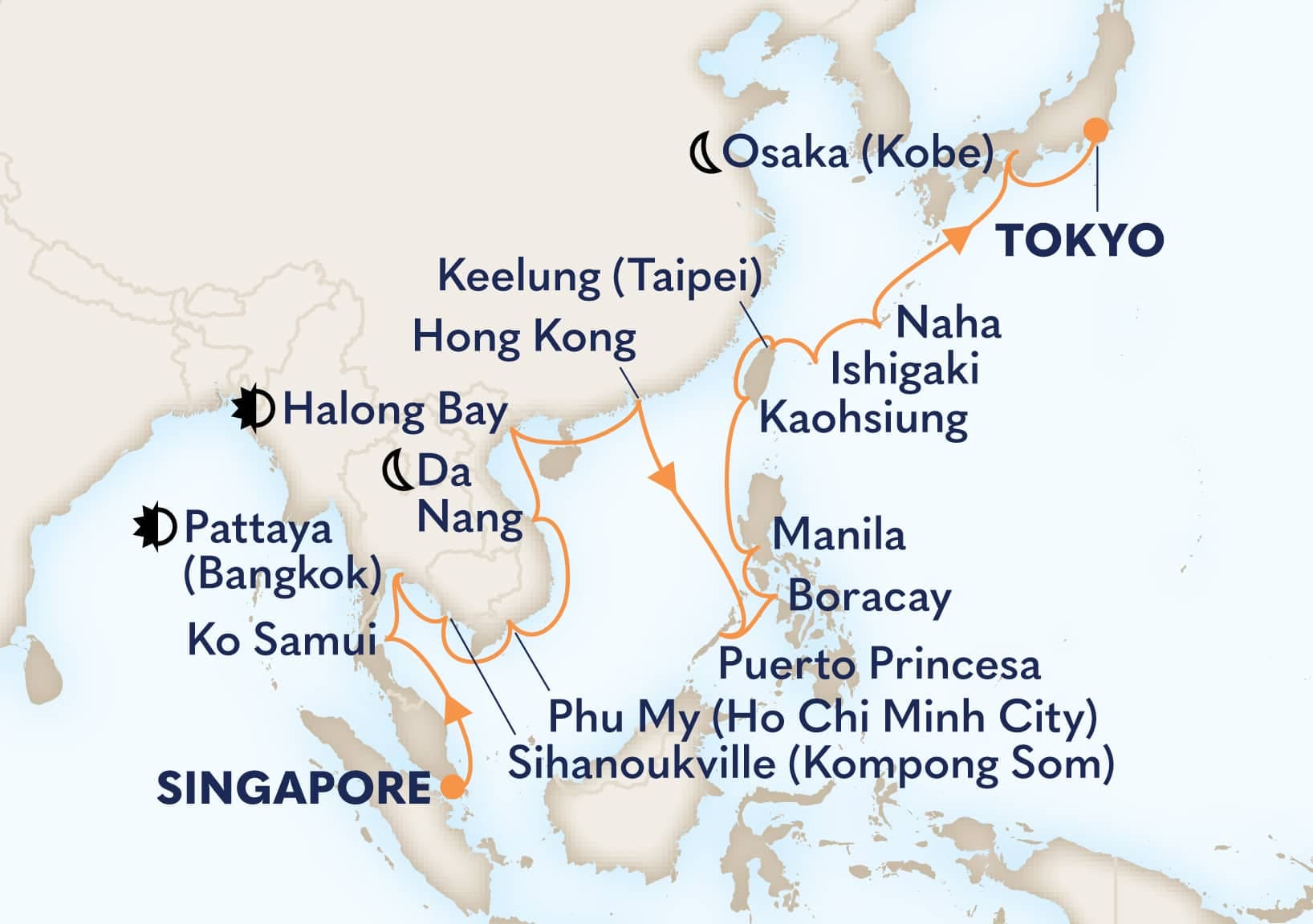 28 nights Asian cruise on Westerdam
from ๐ธ๐ฌ Singapore to ๐ฏ๐ต Tokyo