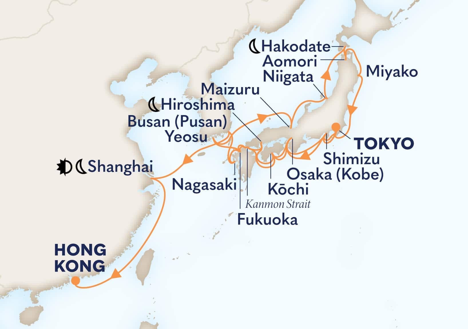 28 nights Asian cruise on Noordam
from ๐ฏ๐ต Tokyo to ๐ญ๐ฐ Hong Kong