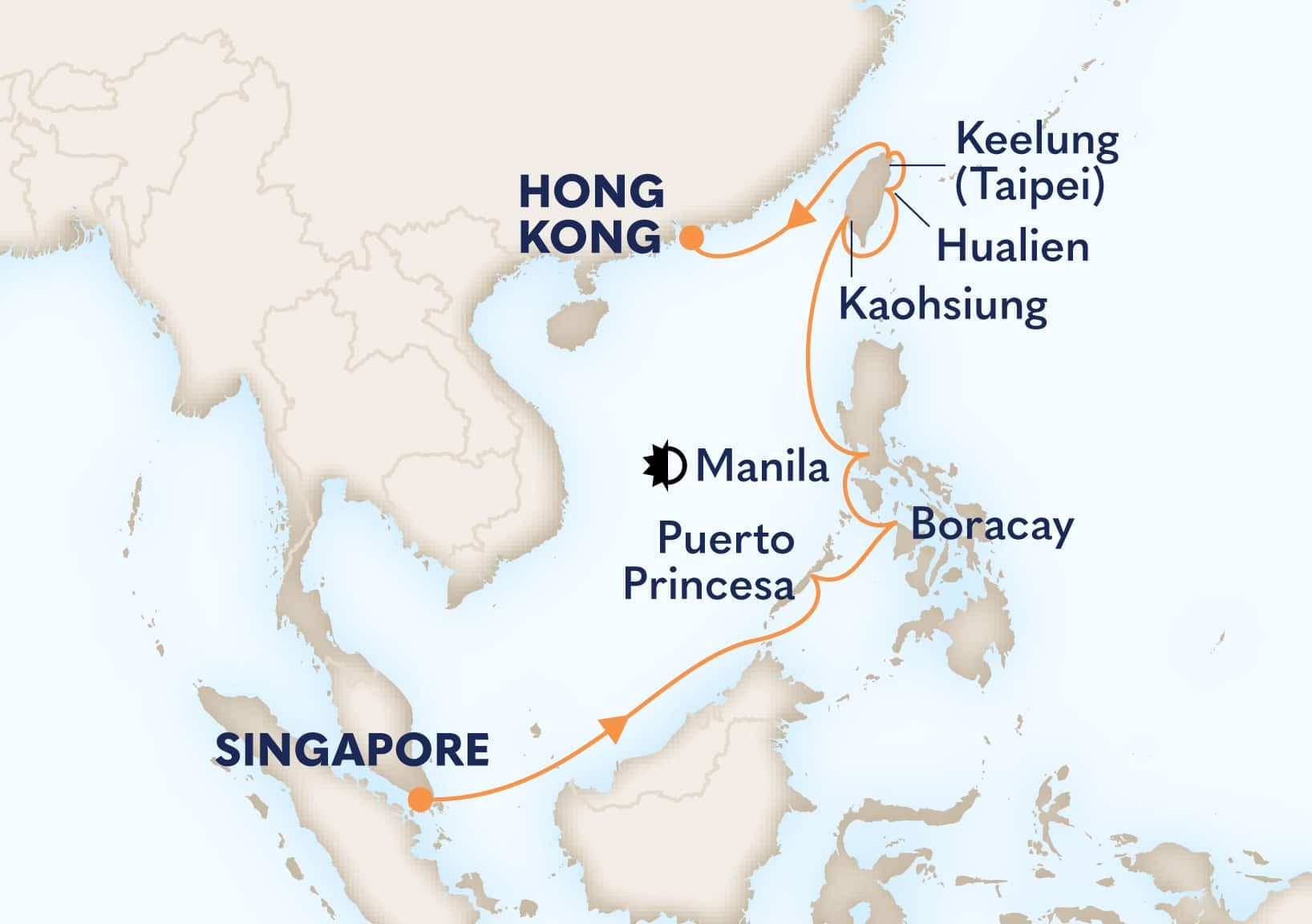 12 nights Asian cruise on Noordam
from 🇸🇬 Singapore to ðŸ‡ðŸ‡° Hong Kong