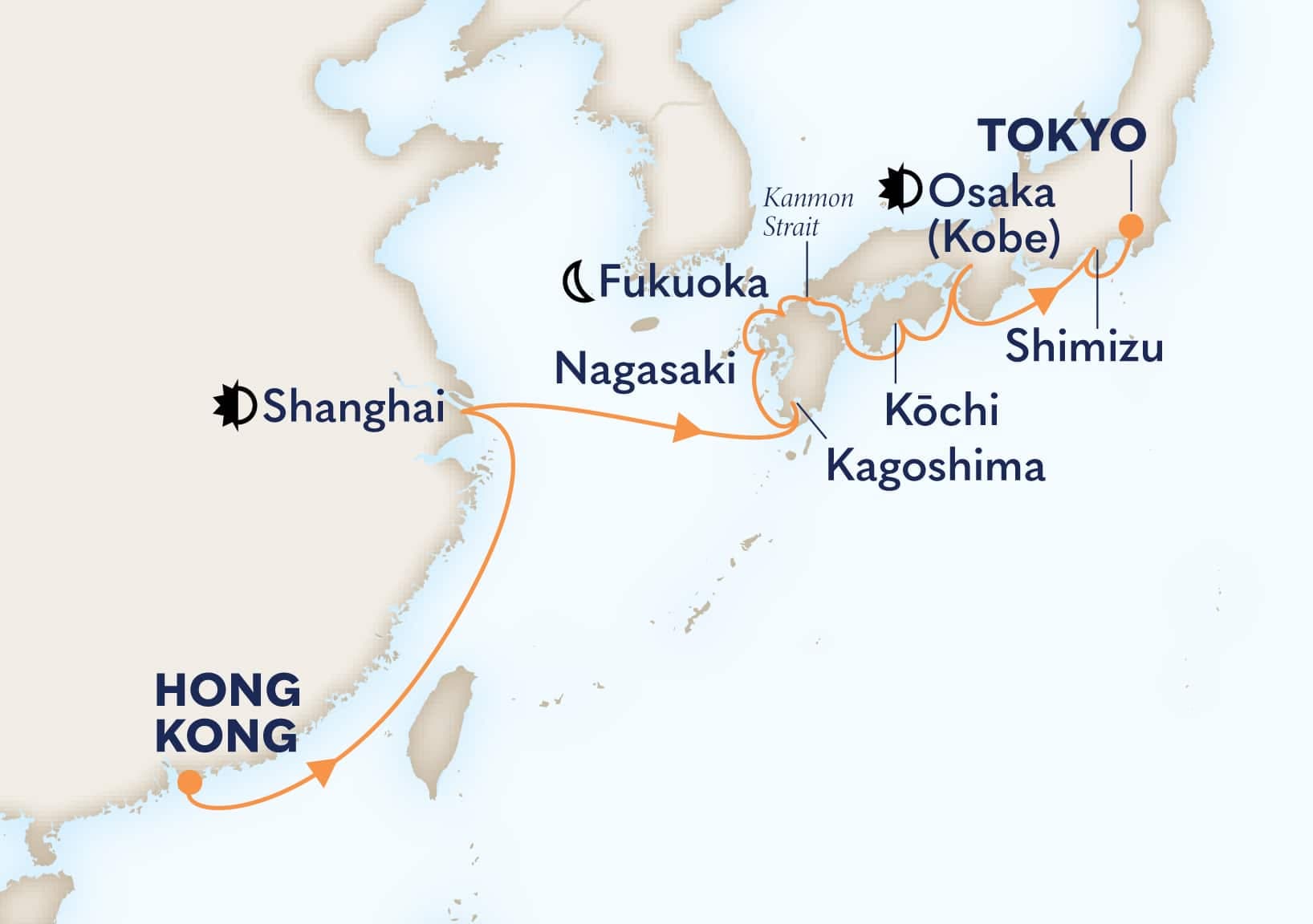 14 nights Asian cruise on Noordam
from ๐ญ๐ฐ Hong Kong to ๐ฏ๐ต Tokyo