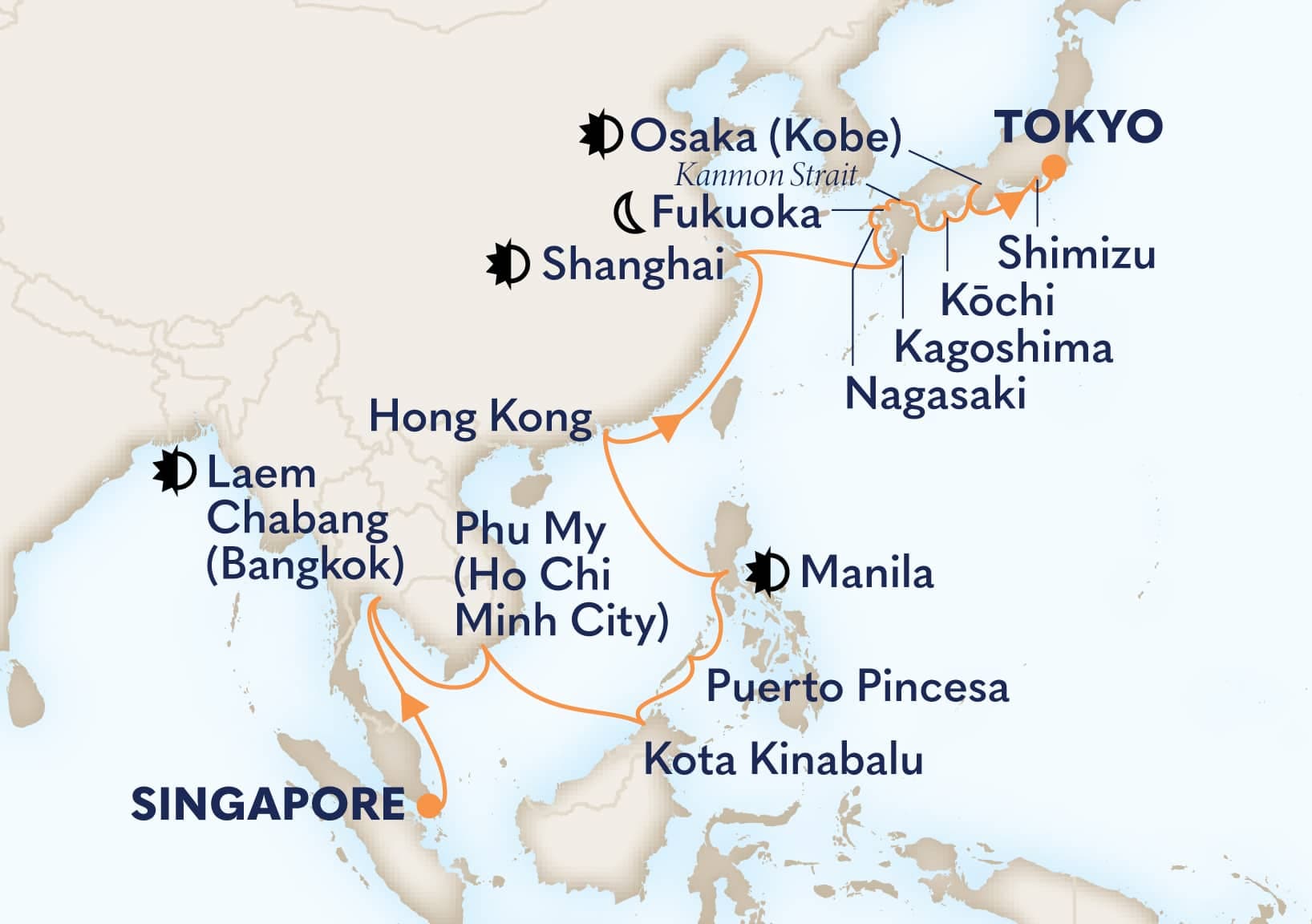 28 nights Asian cruise on Noordam
from ๐ธ๐ฌ Singapore to ๐ฏ๐ต Tokyo