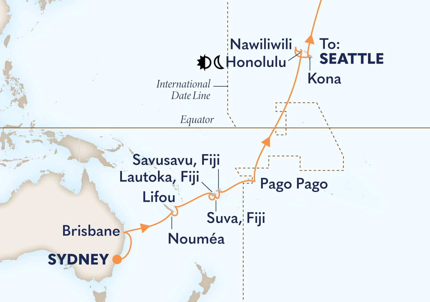 29 nights Oceanian cruise on Noordam
from ๐ฆ๐บ Sydney to ๐บ๐ธ Seattle