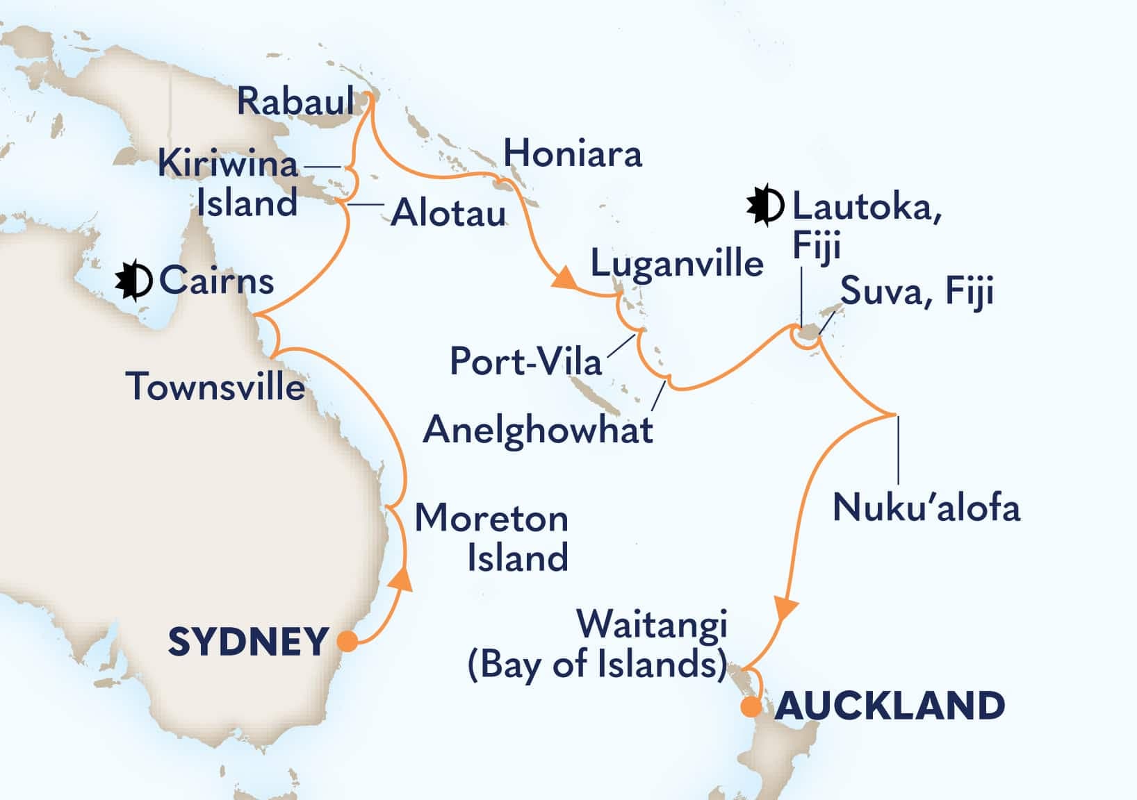 26 nights Oceanian cruise on Westerdam
from ๐ฆ๐บ Sydney to ๐ณ๐ฟ Auckland