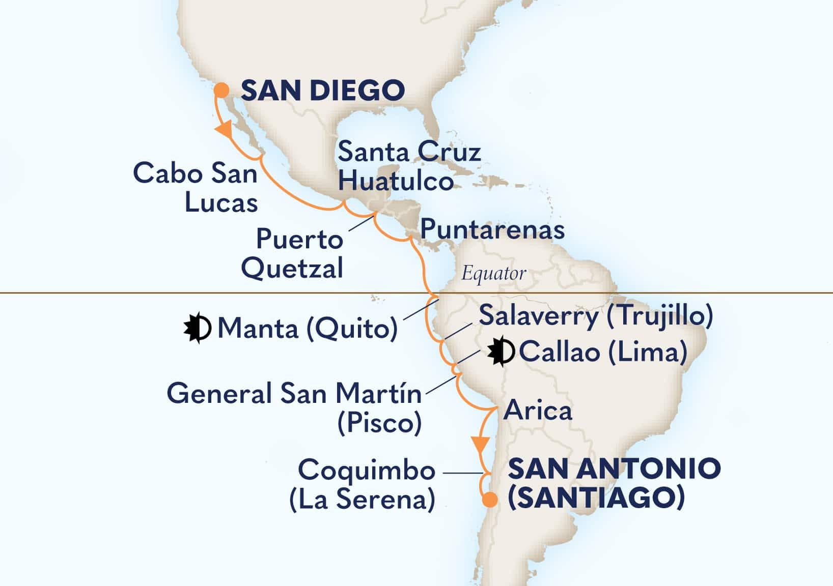 21 nights South American cruise on Nieuw Amsterdam
from ๐บ๐ธ San Diego to ๐จ๐ฑ San Antonio