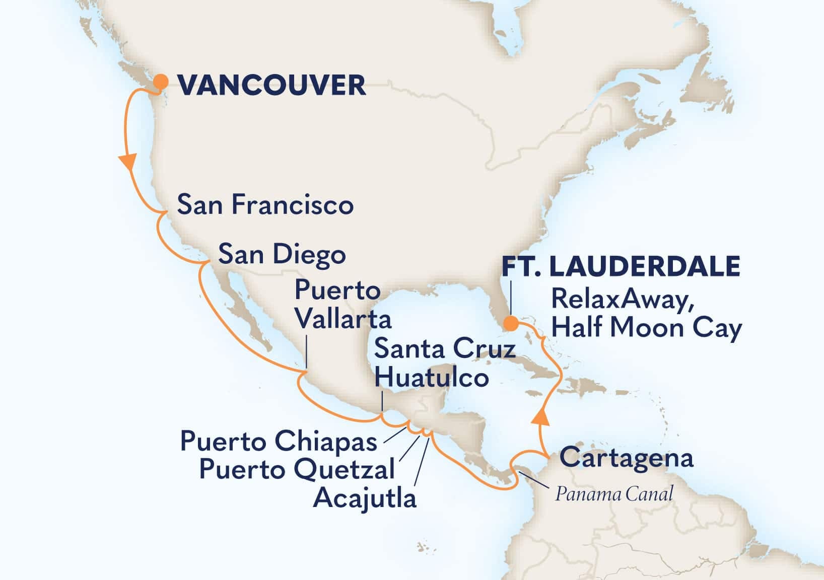21 nights Panama canal cruise on Nieuw Amsterdam
from ๐จ๐ฆ Vancouver to ๐บ๐ธ Fort Lauderdale