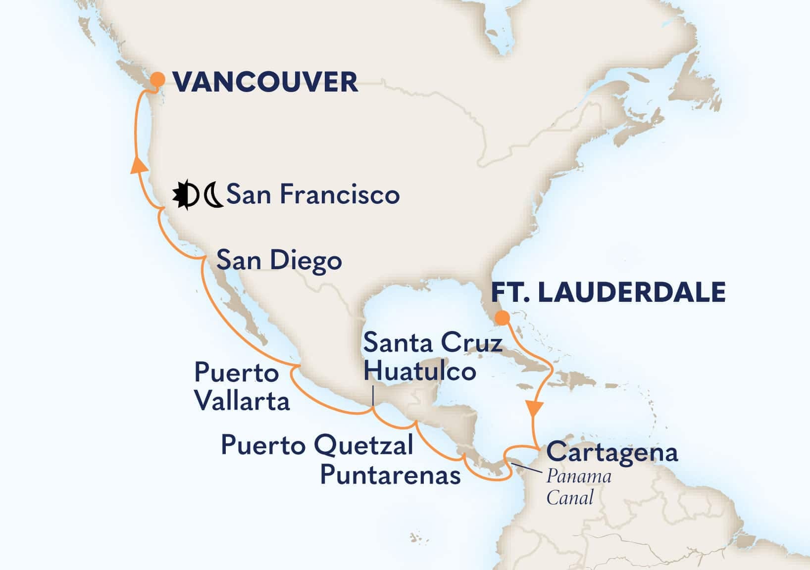 20 nights Panama canal cruise on Eurodam
from ๐บ๐ธ Fort Lauderdale to ๐จ๐ฆ Vancouver
