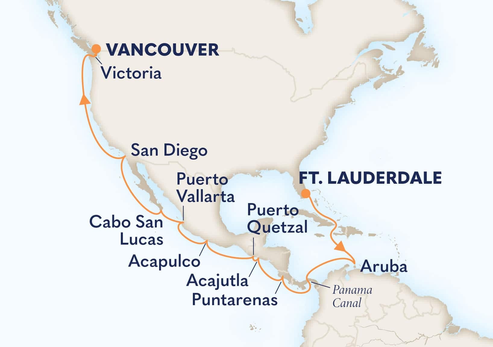 21 nights Panama canal cruise on Nieuw Amsterdam
from ๐บ๐ธ Fort Lauderdale to ๐จ๐ฆ Vancouver