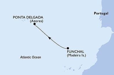 3 nights cruise on MSC Meraviglia
from 🇵🇹 Funchal to 🇵🇹 Ponta Delgada