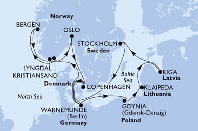 14 nights North European cruise on MSC Magnifica
from 🇩🇪 Rostock (Berlin)
