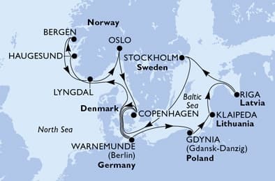 14 nights North European cruise on MSC Magnifica
from 🇩🇪 Rostock (Berlin)