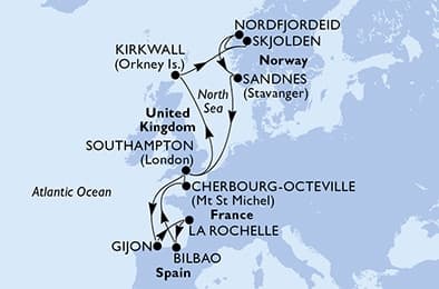 14 nights North European cruise on MSC Meraviglia
from 🇬🇧 Southampton