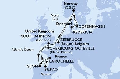 14 nights North European cruise on MSC Meraviglia
from 🇬🇧 Southampton