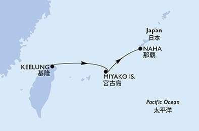 2 nights Asian cruise on MSC Bellissima
from 🇹🇼 Keelung (Chilung) to 🇯🇵 Naha, Okinawa