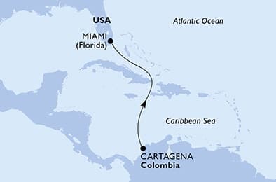 3 nights cruise on MSC Poesia
from 🇨🇴 Cartagena to 🇺🇸 Miami