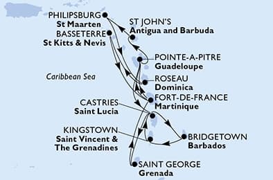 14 nights Caribbean cruise on MSC World Asia
from 🇧🇧 Bridgetown