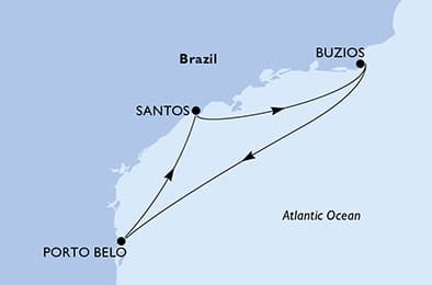 4 nights South American cruise on MSC Divina
from 🇧🇷 Santos (São Paulo)