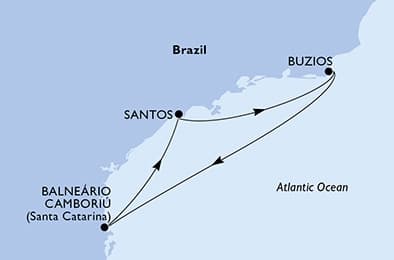 4 nights South American cruise on MSC Divina
from 🇧🇷 Santos (São Paulo)