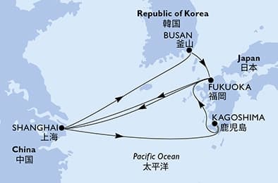 10 nights Asian cruise on MSC Bellissima
from 🇨🇳 Shanghai