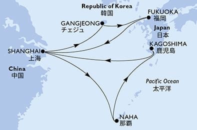 9 nights Asian cruise on MSC Bellissima
from 🇨🇳 Shanghai